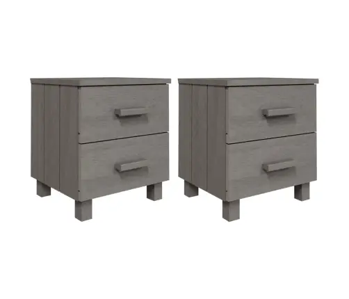 Naktsskapīši Hamar, 2 Gb., Pelēki, 40X35X44,5 Cm, Priedes Koks Vidaxl