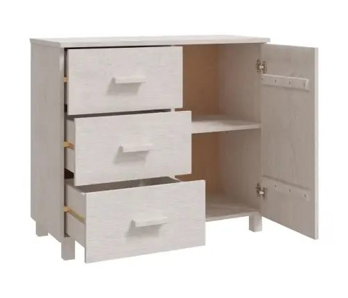 Šoninė Spintelė Hamar, Balta, 90X40X80cm Pušies Masyvas