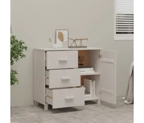 Šoninė Spintelė Hamar, Balta, 90X40X80cm Pušies Masyvas