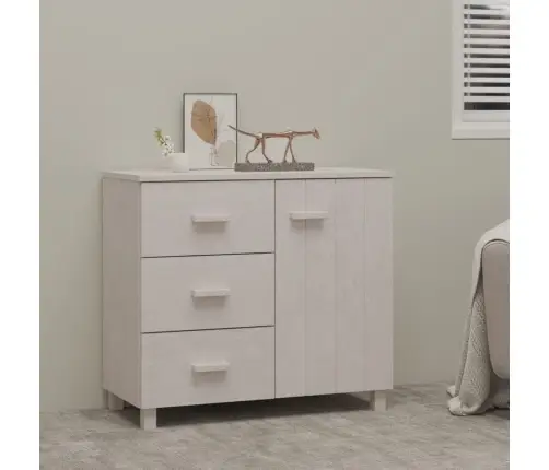 Šoninė Spintelė Hamar, Balta, 90X40X80cm Pušies Masyvas