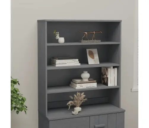 Skapja Augšdaļa Hamar, Pelēka, 90X30X100 Cm, Priedes Masīvkoks Vidaxl