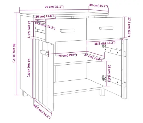 Öökapp "Hamar", Helehall, 79X40X80 cm Männipuit