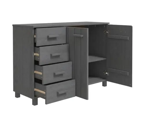 Kumode Hamar, Tumši Pelēka, 113X40X80 Cm, Priedes Masīvkoks Vidaxl