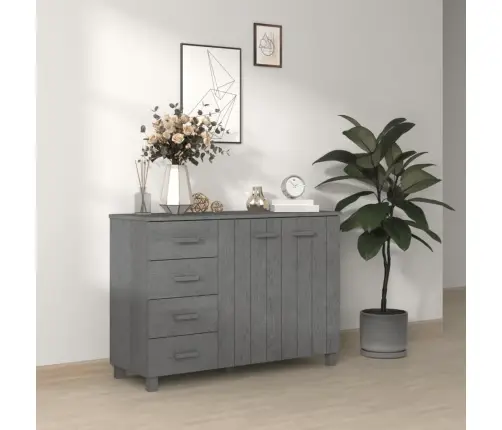 Kumode Hamar, Tumši Pelēka, 113X40X80 Cm, Priedes Masīvkoks Vidaxl