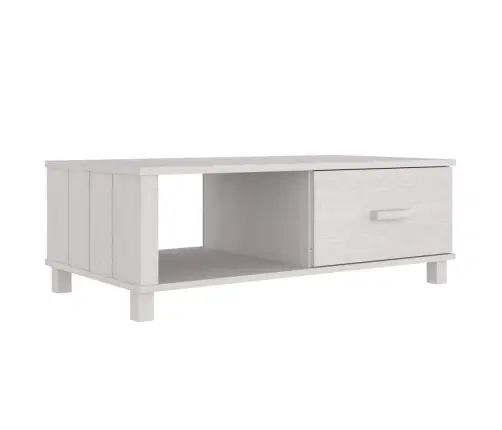 Kafijas Galdiņš Hamar, Balts, 100X55X35 Cm, Priedes Masīvkoks Vidaxl