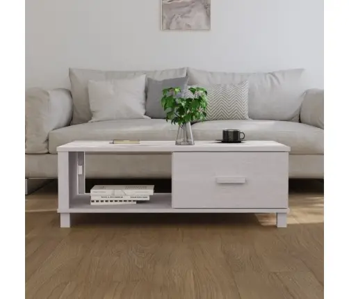 Kafijas Galdiņš Hamar, Balts, 100X55X35 Cm, Priedes Masīvkoks Vidaxl
