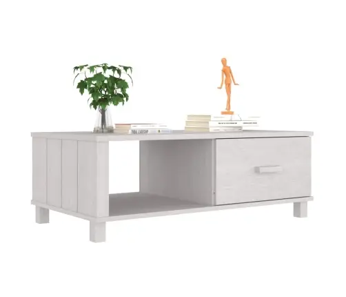 Kafijas Galdiņš Hamar, Balts, 100X55X35 Cm, Priedes Masīvkoks Vidaxl