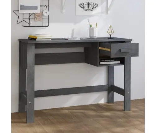 Rakstāmgalds Hamar, Pelēks, 110X40X75 Cm, Priedes Masīvkoks Vidaxl