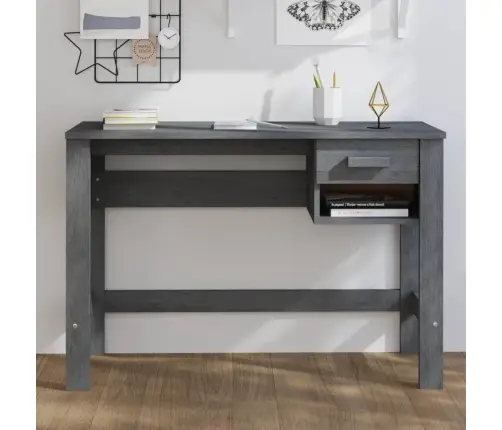 Rakstāmgalds Hamar, Pelēks, 110X40X75 Cm, Priedes Masīvkoks Vidaxl