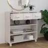 Konsoles Galds Hamar, Balts, 90X35X90 Cm, Priedes Masīvkoks Vidaxl