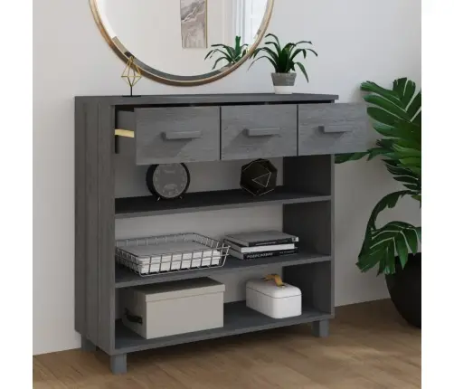 Konsolinis Staliukas Hamar, Tamsiai Pilkas, 90X35X90cm Pušis