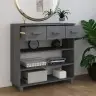 Konsolinis Staliukas Hamar, Tamsiai Pilkas, 90X35X90cm Pušis