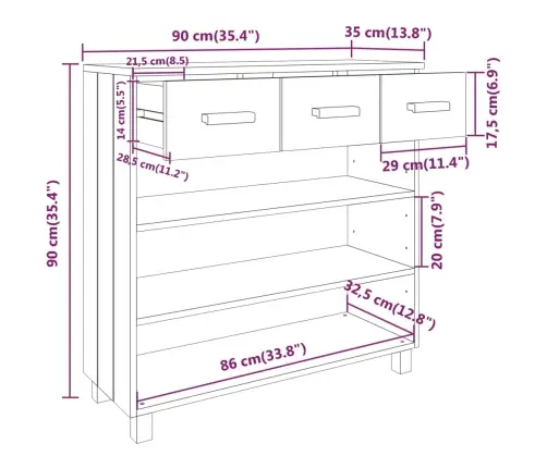 Konsolinis Staliukas Hamar, Tamsiai Pilkas, 90X35X90cm Pušis