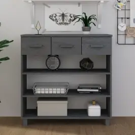 Konsoles Galds Hamar, Pelēks, 90X35X90 Cm, Priedes Masīvkoks Vidaxl