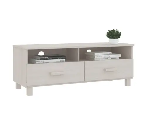 Tv Skapītis Hamar, Balts, 106X40X40 Cm, Priedes Masīvkoks Vidaxl