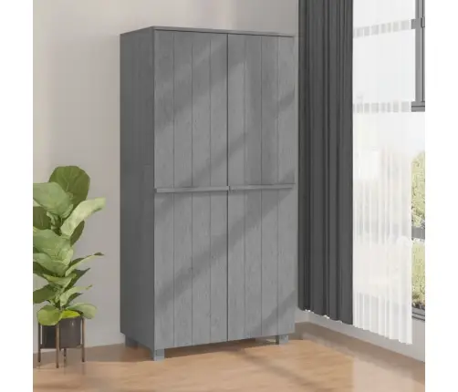 Skapis Hamar, Tumši Pelēks, 89X50X180 Cm, Priedes Masīvkoks Vidaxl