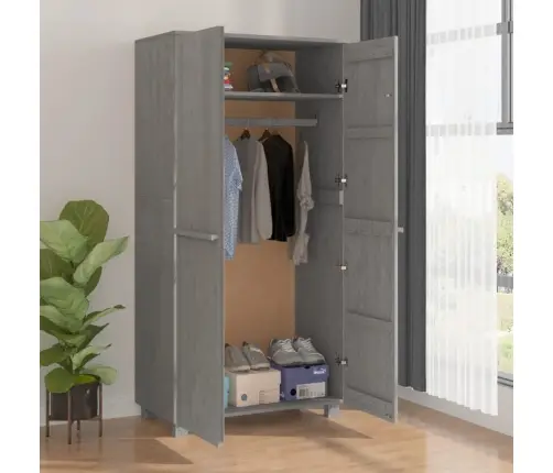 Drabužių Spinta Hamar, Šviesiai Pilka, 89X50X180cm Pušis