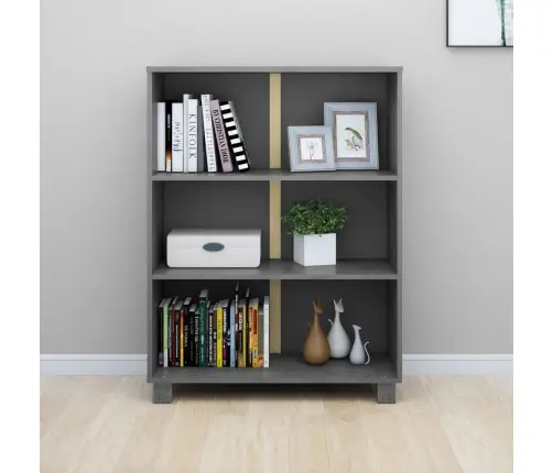 Grāmatu Skapis Hamar, Tumši Pelēks, 85X35X112 Cm, Priedes Koks Vidaxl