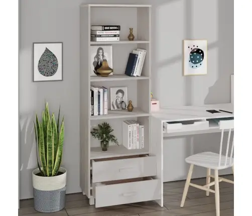 Komoda Hamar, Balta, 60X35X180cm Pušies Medienos Masyvas Komoda Hamar, Balta, 60X35X180cm Pušies Medienos Masyvas