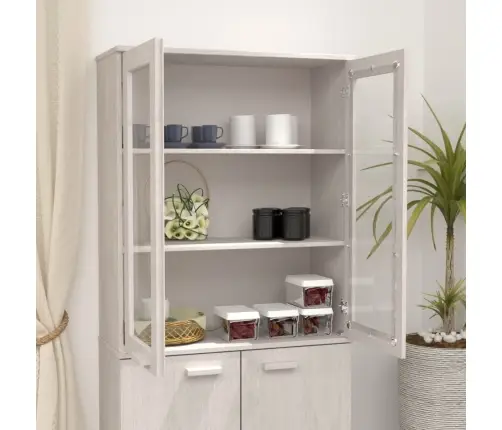 Skapja Augšdaļa Hamar, Balta, 85X35X100 Cm, Priedes Masīvkoks Vidaxl