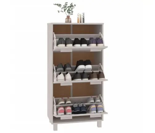 Apavu Skapis Hamar, Balts, 59,5X35X117 Cm, Priedes Koks Vidaxl