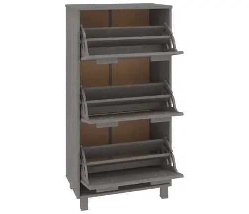 Apavu Skapis Hamar, Gaiši Pelēks, 59,5X35X117 Cm, Priedes Koks Vidaxl