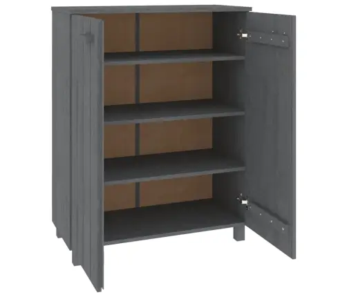 Apavu Skapis Hamar, Tumši Pelēks, 85X40X108 Cm, Priedes Koks Vidaxl