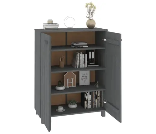 Apavu Skapis Hamar, Tumši Pelēks, 85X40X108 Cm, Priedes Koks Vidaxl