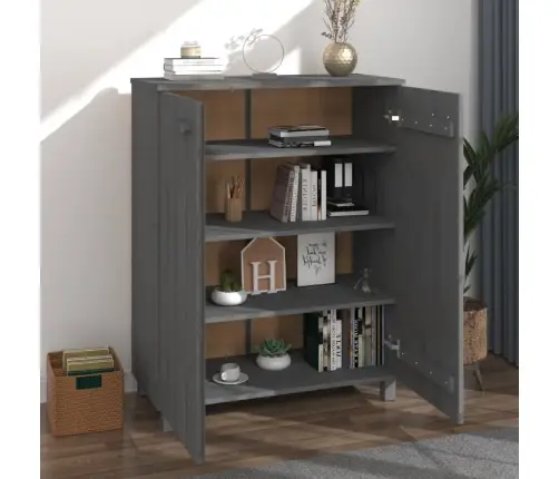 Apavu Skapis Hamar, Tumši Pelēks, 85X40X108 Cm, Priedes Koks Vidaxl