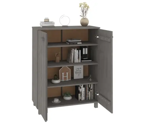 Apavu Skapis Hamar, Gaiši Pelēks, 85X40X108 Cm, Priedes Koks Vidaxl