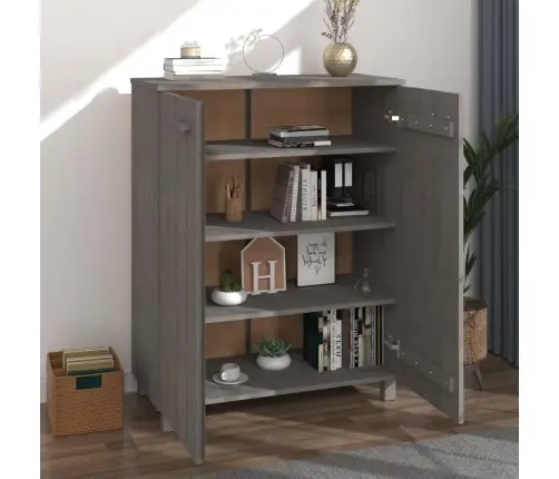 Apavu Skapis Hamar, Gaiši Pelēks, 85X40X108 Cm, Priedes Koks Vidaxl