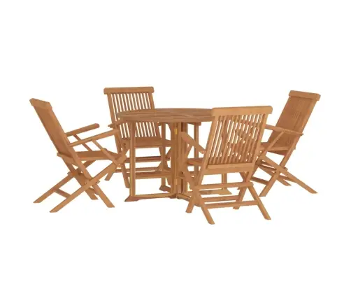 5-Daļīgs Dārza Mēbeļu Komplekts, Saliekams, Masīvs Tīkkoks Vidaxl