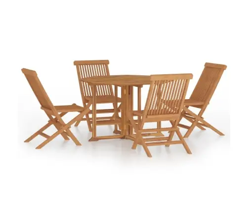 5-Daļīgs Dārza Mēbeļu Komplekts, Saliekams, Masīvs Tīkkoks Vidaxl