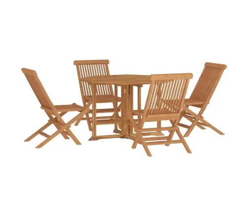 5-Daļīgs Dārza Mēbeļu Komplekts, Saliekams, Masīvs Tīkkoks Vidaxl