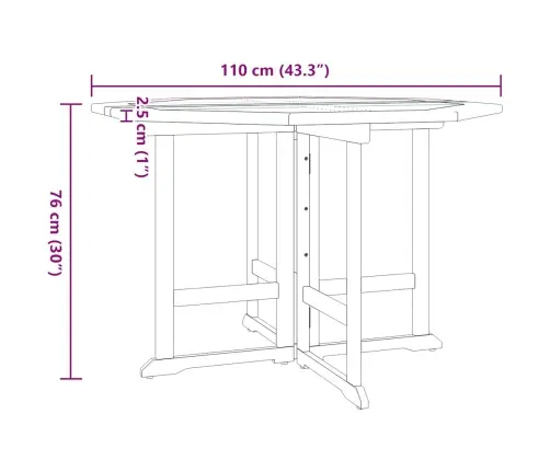 5-Daļīgs Dārza Mēbeļu Komplekts, Saliekams, Masīvs Tīkkoks Vidaxl