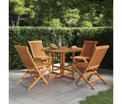 5-Daļīgs Dārza Mēbeļu Komplekts, Saliekams, Masīvs Tīkkoks Vidaxl