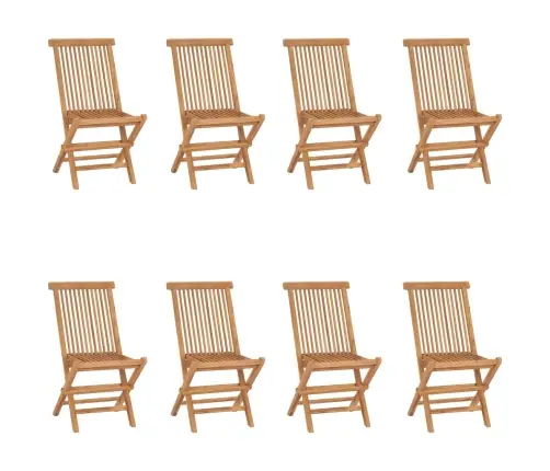 Saliekami Dārza Krēsli, 8 Gab., Masīvs Tīkkoks Vidaxl