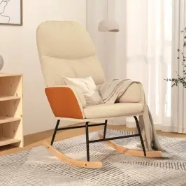 Šūpuļkrēsls, Krēmbalts Audums Vidaxl