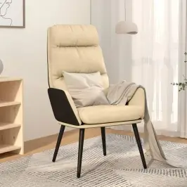 Atpūtas Krēsls, Krēmkrāsas Audums Vidaxl