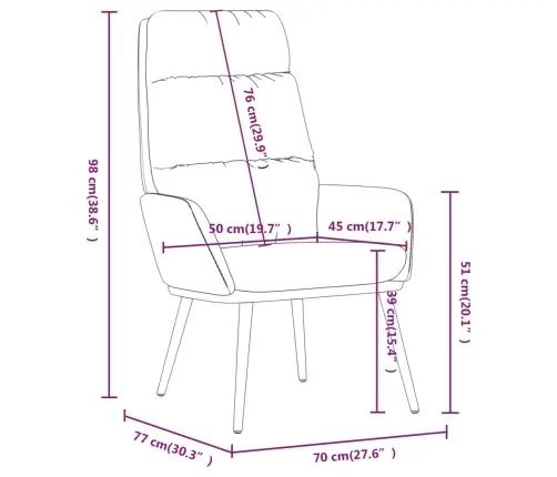 Atpūtas Krēsls, Melns Audums Vidaxl