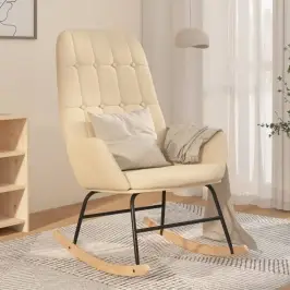 Šūpuļkrēsls, Krēmkrāsas Audums Vidaxl