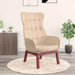 Atpūtas Krēsls, Krēmkrāsas Audums Vidaxl
