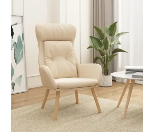 Atpūtas Krēsls, Krēmkrāsas Audums Vidaxl