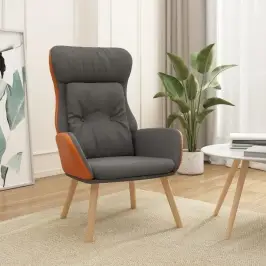 Atpūtas Krēsls, Tumši Pelēks, Audums Un Pvc Vidaxl