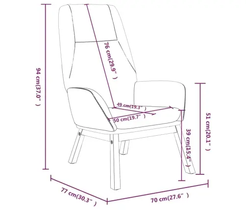 Atpūtas Krēsls, Zils Audums Vidaxl