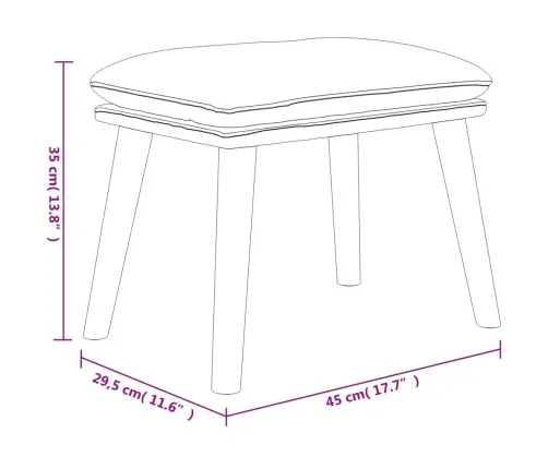 Kājsoliņš, 45X29,5X35 Cm, Zils, Audums Un Mākslīgā Āda Vidaxl