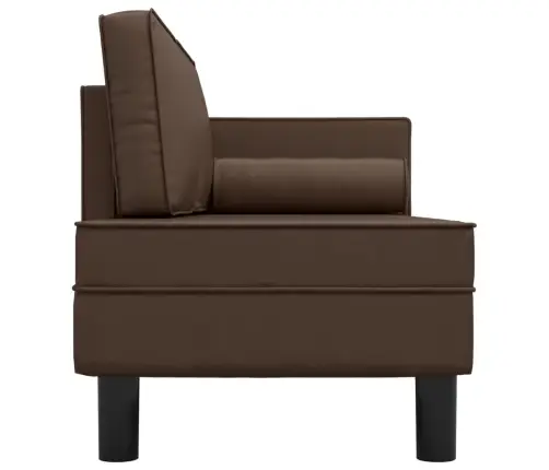 Kanapee Patjade Ja Polstriga, Pruun, Kunstnahk