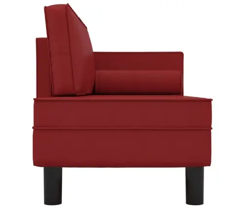 Poilsio Sofa Su Pagalvėmis Ir Ilga Pagalve, Vyno, Dirbtinė Oda