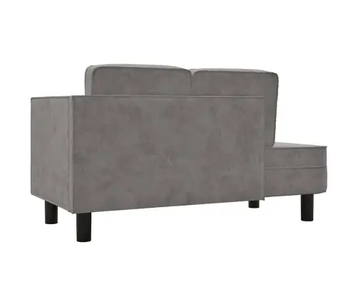 Poilsio Sofa Su Pagalvėmis Ir Ilga Pagalve, Pilka, Aksomas