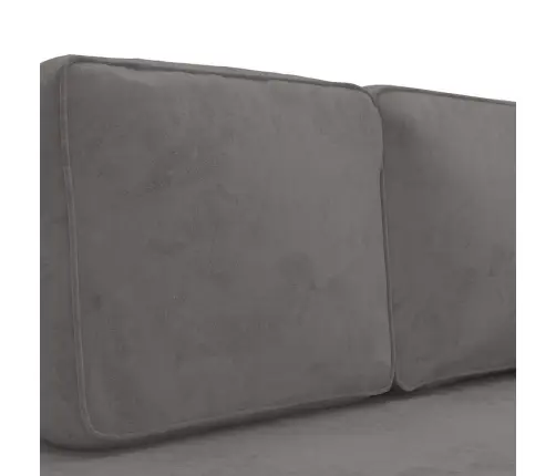 Poilsio Sofa Su Pagalvėmis Ir Ilga Pagalve, Pilka, Aksomas